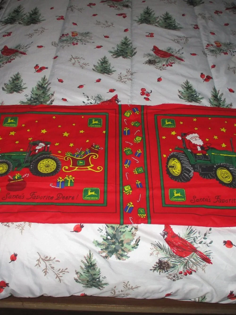 John Deere Christmas Santa Tractor Pillow Square DIY for crafts